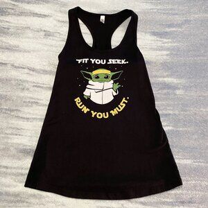 Fit You Seek Run You Must Baby Yoda (Grogu) Star Wars Racerback Tank Top